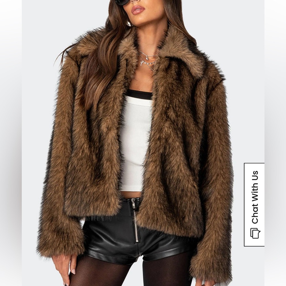Brown Faux Fur Jacket